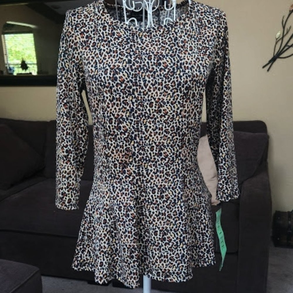 NWT La Vanya Petites sz PS leopard print top